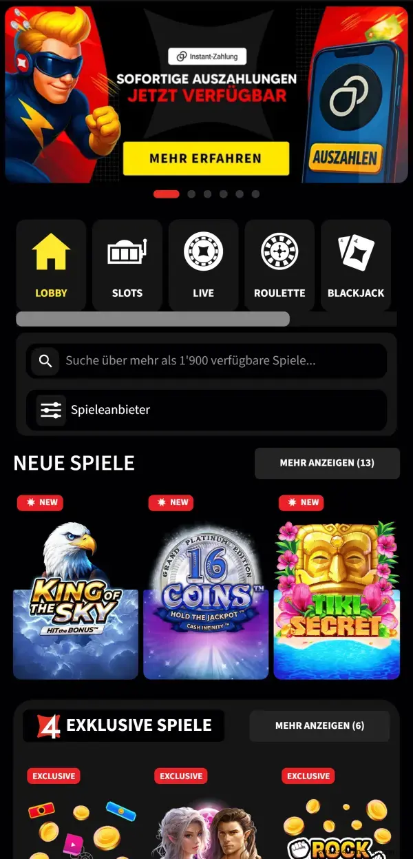 Mobiles Casino – optimierte Smartphone-Version zum Spielen und Verwalten des Kontos